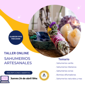 Taller sahumerios artesanales clase en vivo