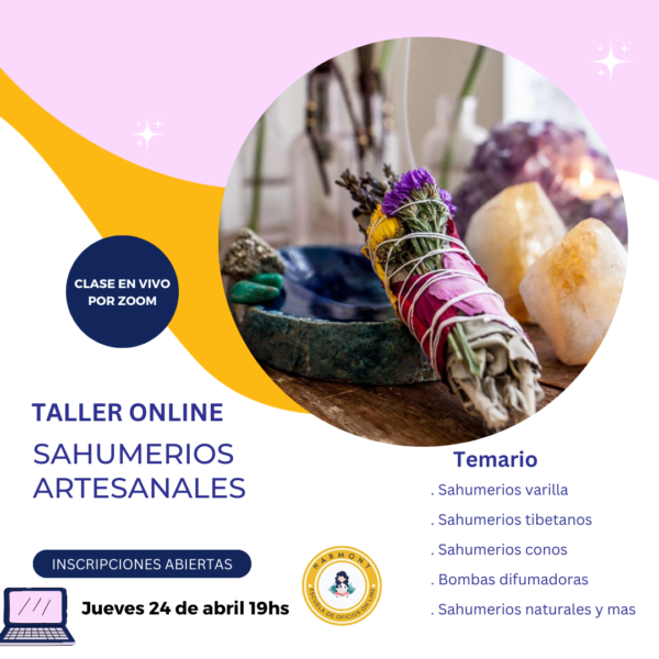 Taller sahumerios artesanales clase en vivo
